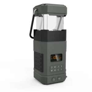 Outdoor Waterproof Hand Crank SOS Dynamo Radio Solar Lamp Rechargeable LED Camping Lantern Flashlight Built-in Speaker Screen