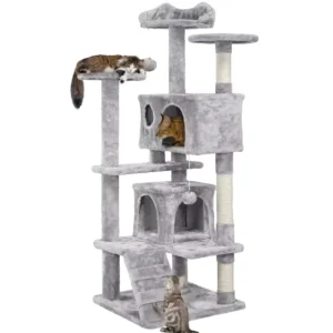 OEM and ODM Cat Tower Luxury Cat Scratcher House Eco-friendly Wool Short Plush Modern Style Pack of 2