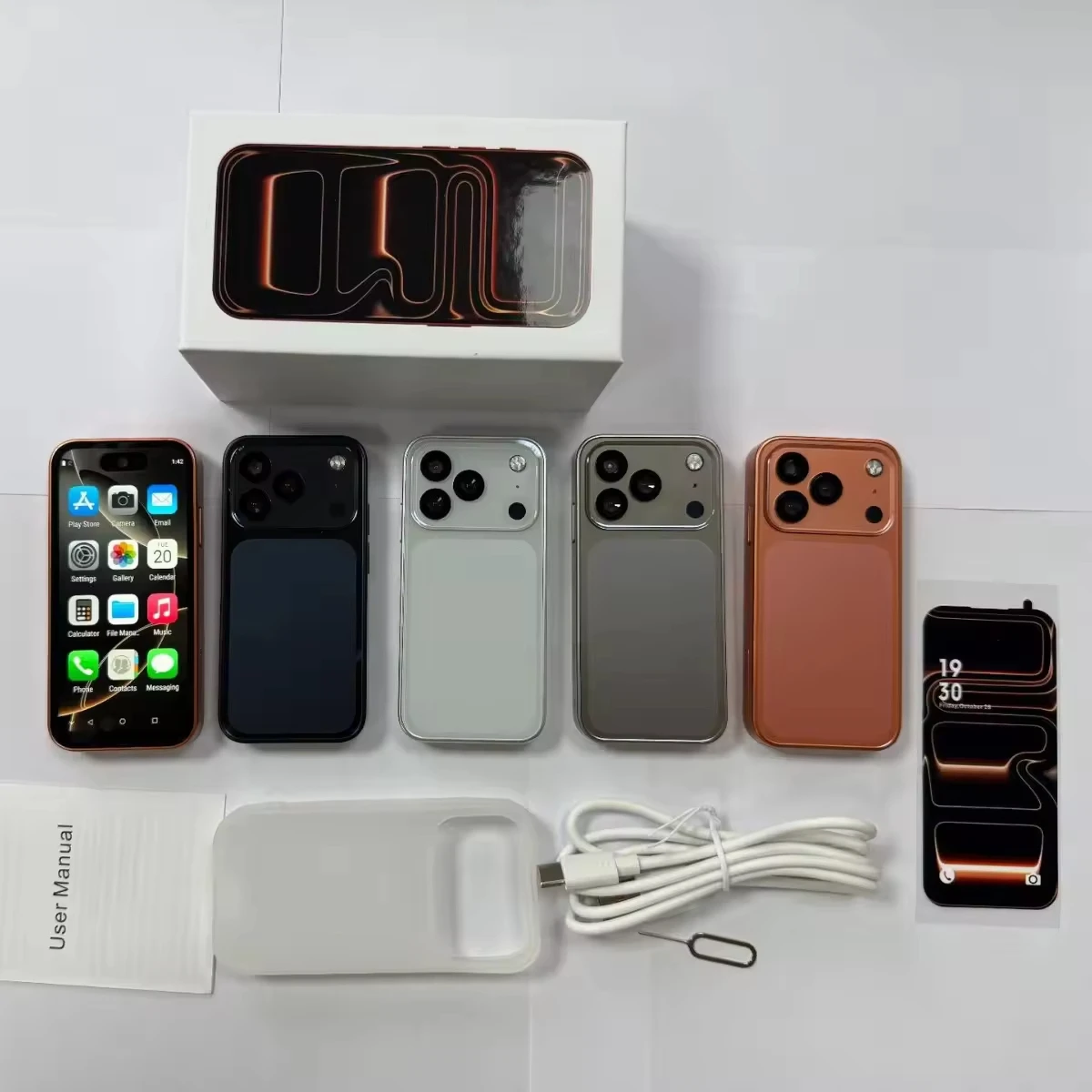 New Unlocked 17Promax Mini Android Phone 4G+128G OLED Deca Core Dual-SIM Dual-Standby System Cheap Cellphone HD Screen