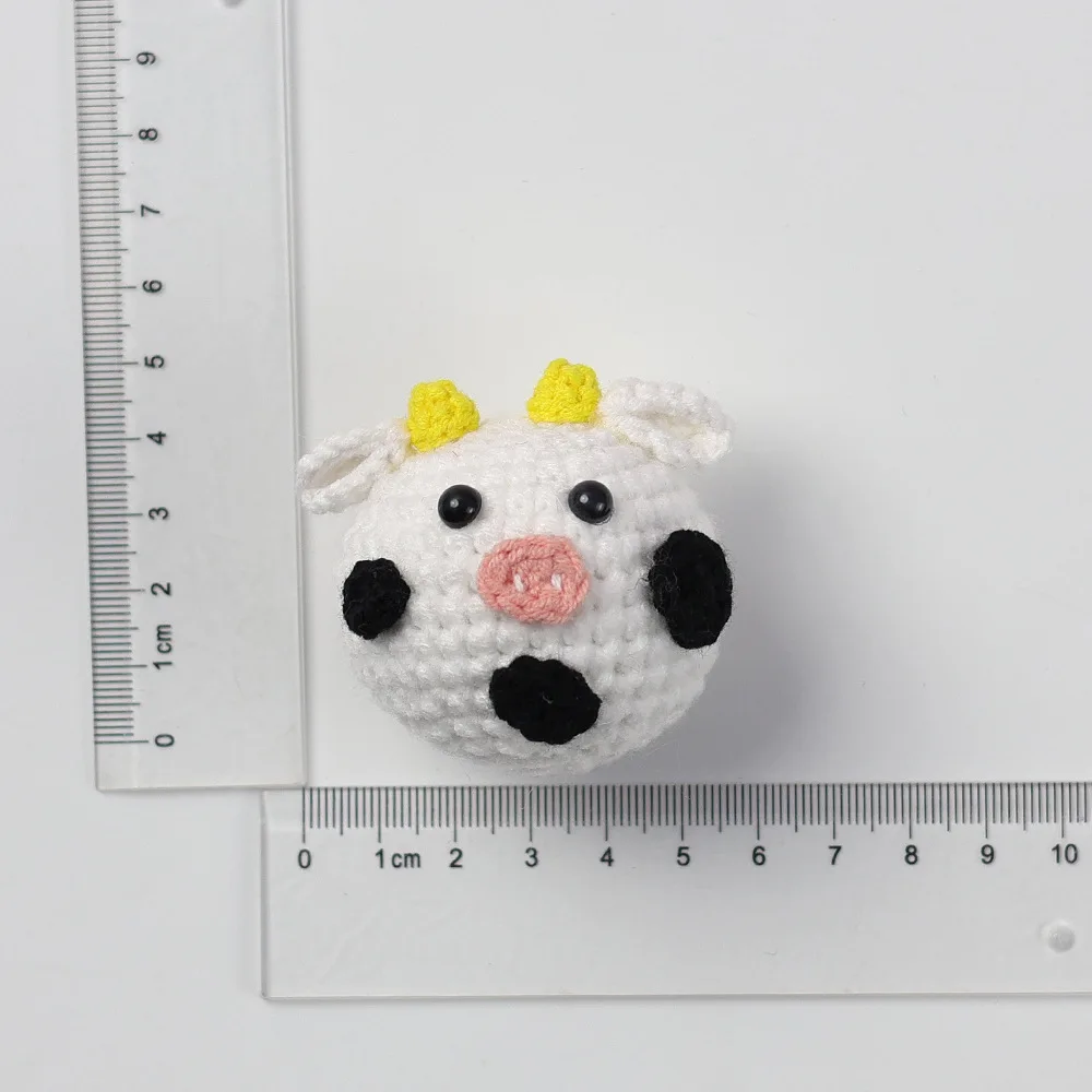 Handmade Wool Crocheted Rabbit Sheep Cat Santa Claus Key Pendant Finished Novelty Gift Desktop Ornament Pack of 10 - Image 2