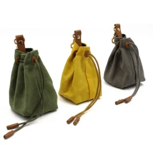 Large Capacity Dogs Food Pouch Canvas Pet Training Bag Drawstring Design Food Snack Carrier for Pet Snack Pack of 2