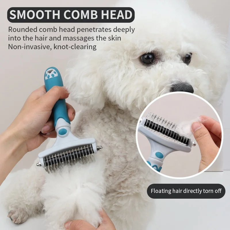 Factory Wholesale Custom Logo Double Sided Cat Hair Dematting Comb Dog Pet Grooming Comb Pack of 10 - Image 4