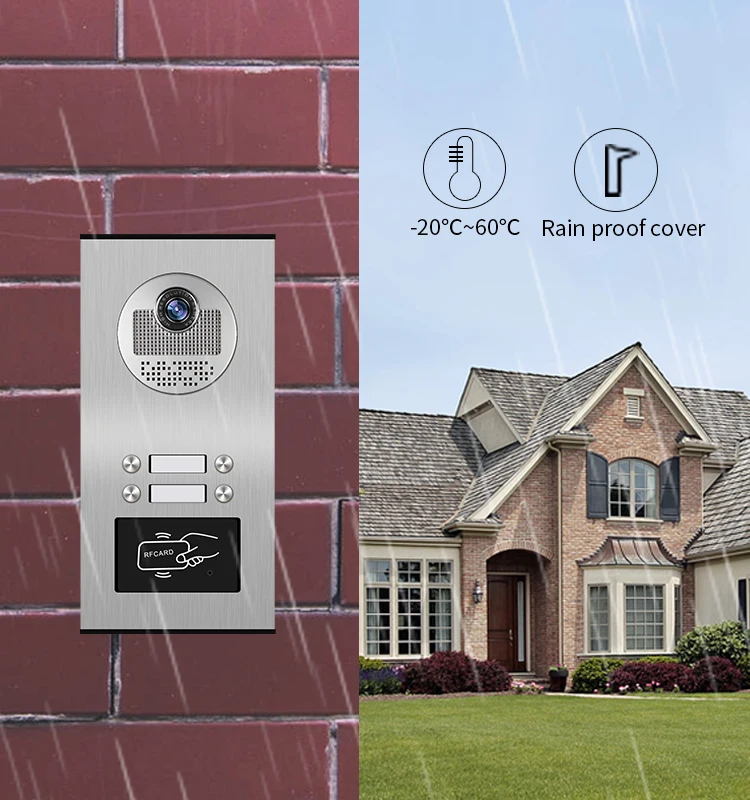 Factory Direct 7 Inch Wifi Doorbell 4 Buttons Waterproof Camera Video Door Phone System Multifamily Intercom - Image 4