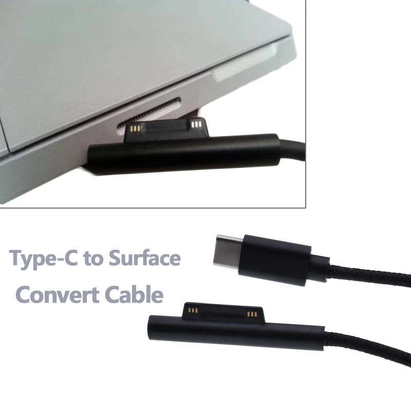 Wholesale 12V/15V USB C Male to Microsoft Surface Pro 3 4 5 6 Go Data Cable PVC Durable Charging Wire for Laptop Power Adapter Pack of 100 - Image 3