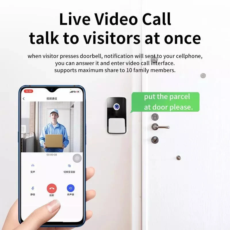 Remote APP Control Wireless Home Supervision Wifi Small Home Video Security Door Bell Camera M5 Smart Doorbell - Image 3