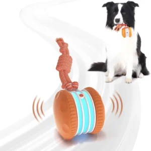 Rechargeable Interactive Moving Squeaky Dog Ball Toys Touch Activated Dog Toy with Birdsong Sound for Playtime Pack of 2