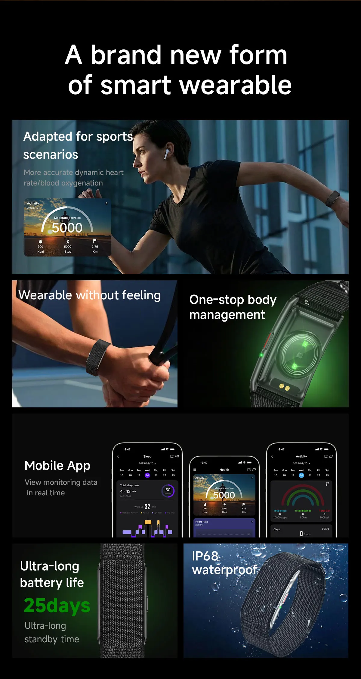 SY07 Smart Electronic Bracelet for Sport Fitness Tracker Heart Rate Find My Device & Low Battery Alert Smart Notifications - Image 2