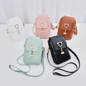 PU Women Mini Cross-body Mobile Phone Shoulder Bag Woven Pearl Tassel Cover-style Female Bag Shoulder Diagonal Bag Pack of 20