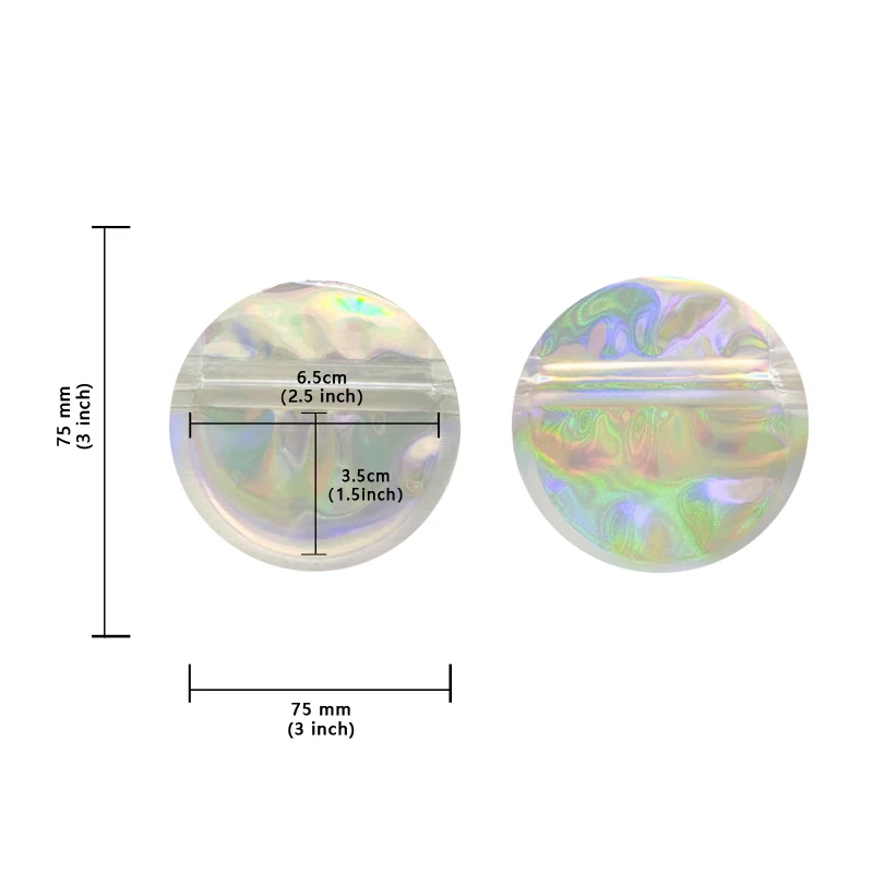Holographic Colorful Zipper Pouch | Food-Grade Powder Packaging Bags for Jewelry, Cosmetics & Accessories Storage - Image 2