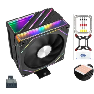 QiuzAim Air Cooled 4 Heat Pipes 120mm Radiator Desktop X79 Prism 1700 CPU Fan 4PIN Luminous Lga2011 E5 1200 1155 AM5