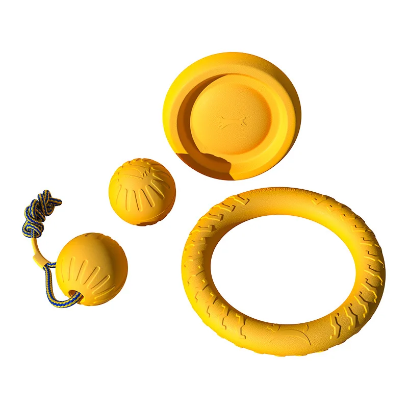 Eco-Friendly Small Size Pet Toy Balls EVA Foam Anti-Bite Elastic Flying Rope Tooth Clean Dog Cat Interactive Toys Tug-of-War