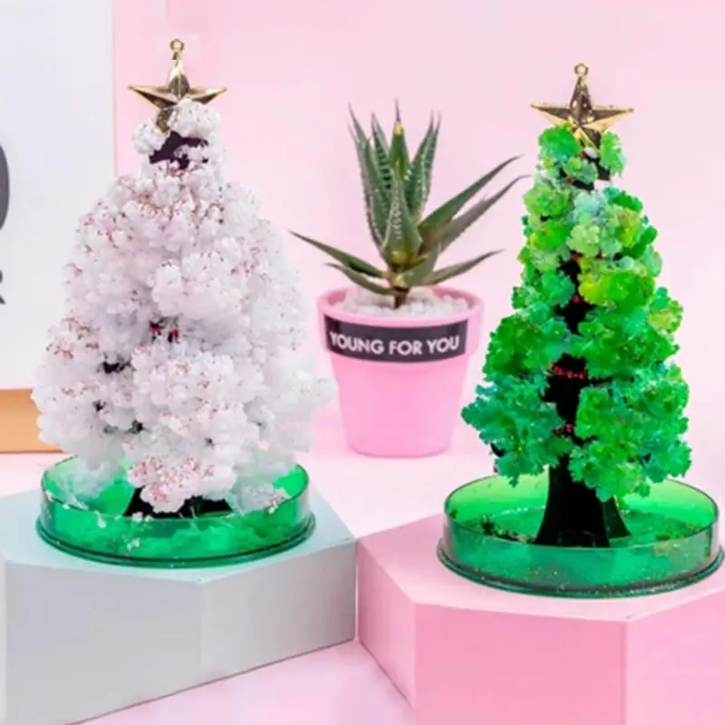 Wowei Magic Growing Crystal Christmas Tree Toy Presents Novelty Kit for Kids Funny Educational and Party Toys Diy Xmas Ornaments Pack of 10 - Image 3