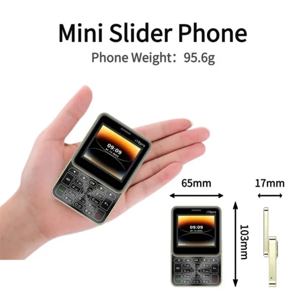 I19 Pro Square Slide Button Mini Mobile Phone 2.4inch Dual SIM 2G GSM ...
