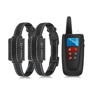 Dog Accessories Waterproof Pet Training Supplies Electric Pet Products Stop Barking Shock Training Anti Bark Control Collar Kit Pack of 2