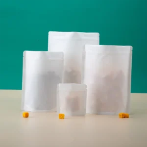 Custom Printed Biodegradable Frosted Kraft Plastic Zipper Bag Food Grade Stand-Up Zip Lock Packaging Pouch Shopping Custom