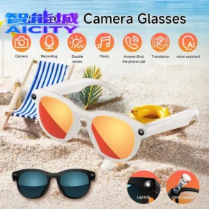 New Dual-Lenses Polarized Smart Glasses Outdoor Sports HD Camera/Recorder AI Translation Type-C Charging BT Call Android IOS
