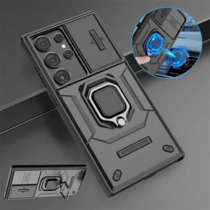 Slide Camera Armor Case for Samsung Galaxy S26 Ultra S26 Plus S25 Edge S24 FE A17 A56 A26 A36 Lens Protect Magnetic Ring Cover Pack of 10