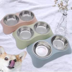 New PP Stainless Steel Pet Bowl Removable Pet Feeder Personalized Food and Water Bowls for Dogs Cats Pack of 10