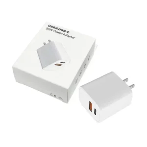 US/EU STOCK Qc3.0 PD Type C +USB a Dual Port Charger Plug 20W Fast Charging Charger Type C Usb Wall Adapter Charger Pack of 10