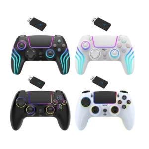 RGB Gamepad 2.4G Dual Vibration Six Axis PS5 Joystick Wireless Controller Game Console Pack of 3
