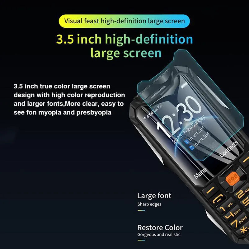 Unlocked Q9 GSM 4G Network Mobile Phone Dual SIM Cards Rugged Bar Cellphone 3.5Inch Color Screen Large Button Long Last Battery Pack of 5 - Image 3