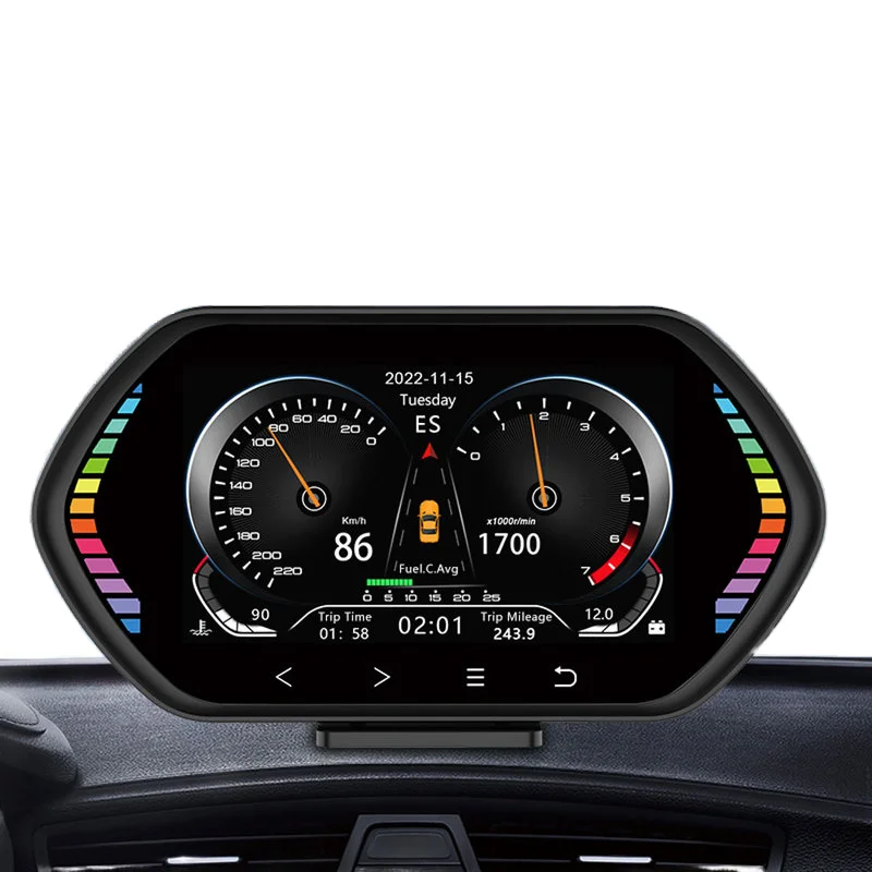 F12 HUD Head-Up Display OBD+GPS+Slope Meter LCD Digital Speedometer with Water Temperature for Car/Vehicle - Image 2