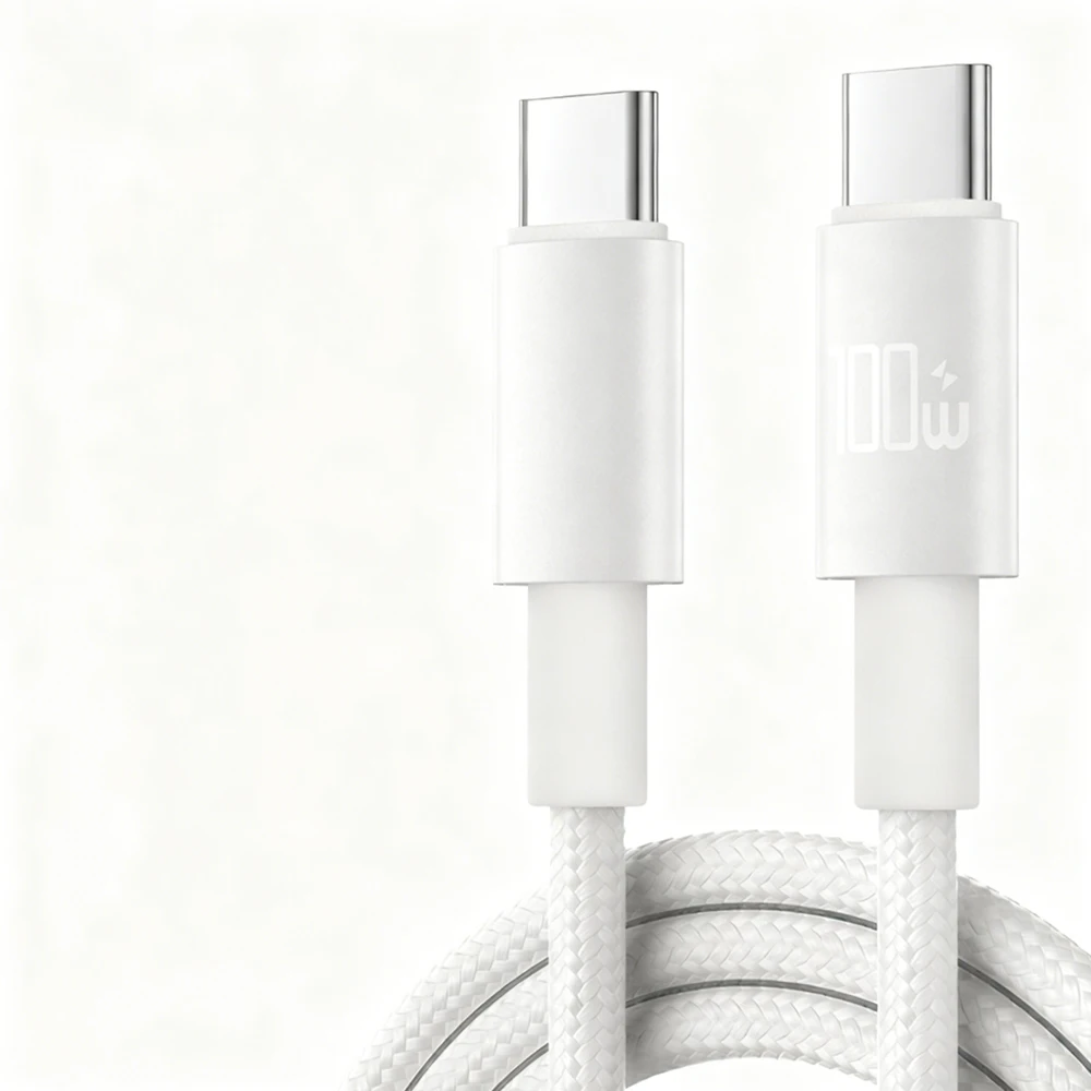 100W Phone Cable Nylon Data Transfer Type C-Type C Cables Braided USB-C Adapter Cables for Iphone for Huawei for Xiaomi Pack of 10 - Image 2