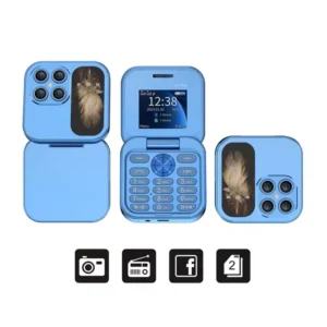 I17 Pro Small Size Portable Clamshell Push Button Phone Magic Voice 2 Sim Torch Blacklist Flip Cellphone for Senior  2G Pack of 5