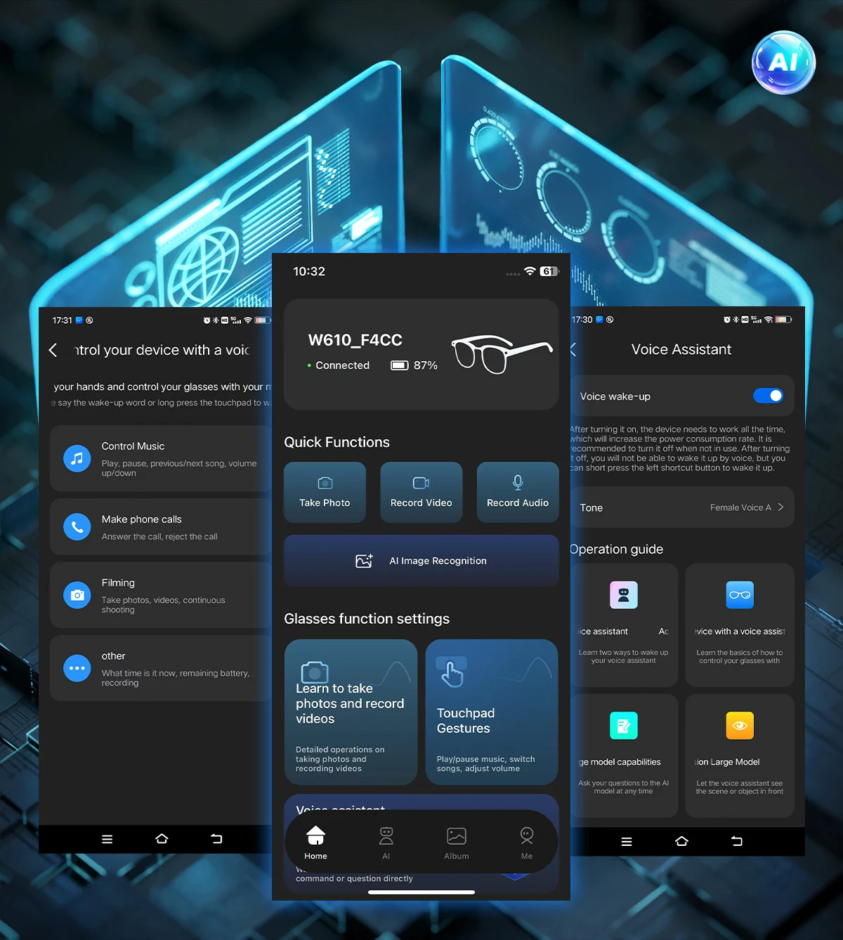 AI Smart Glasses Translation Wireless Video Record Photography 1200P Camera 5G/4G BT Call WiFi IPX-6 Waterproof Magnetic - Image 4