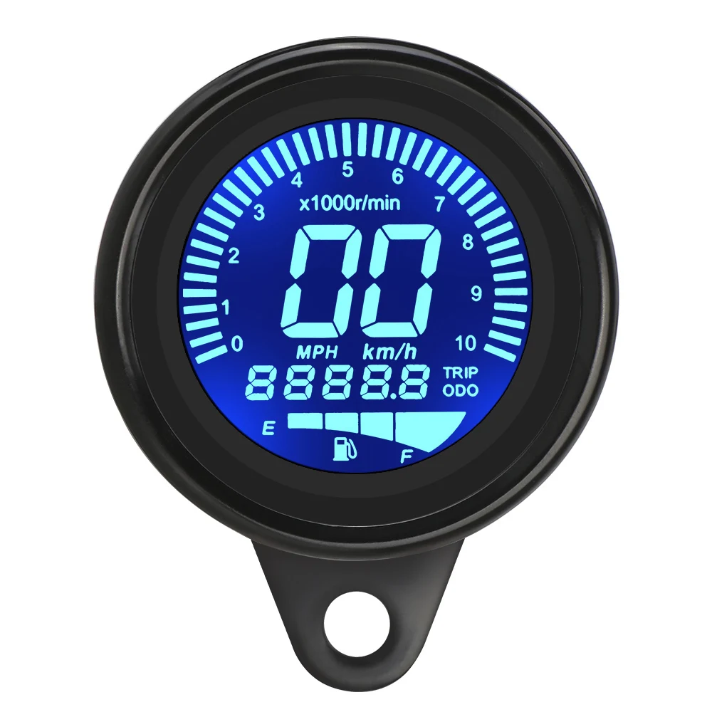 Black Motorcycle Digital Speedometer Retro LCD Odometer Retro LCD Odometer LED LCD Tachometer Indicator Universal - Image 4