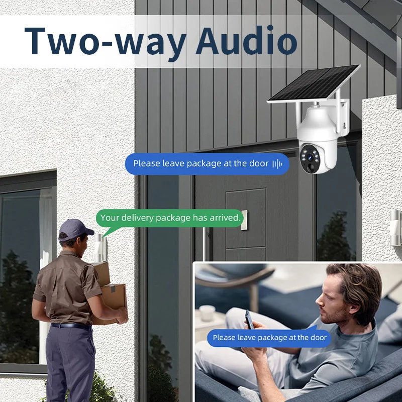 Solar Powered Mini Dome Camera Wireless Full Color Night Vision International Version Home Security Alarm System Camera Pack of 2 - Image 4