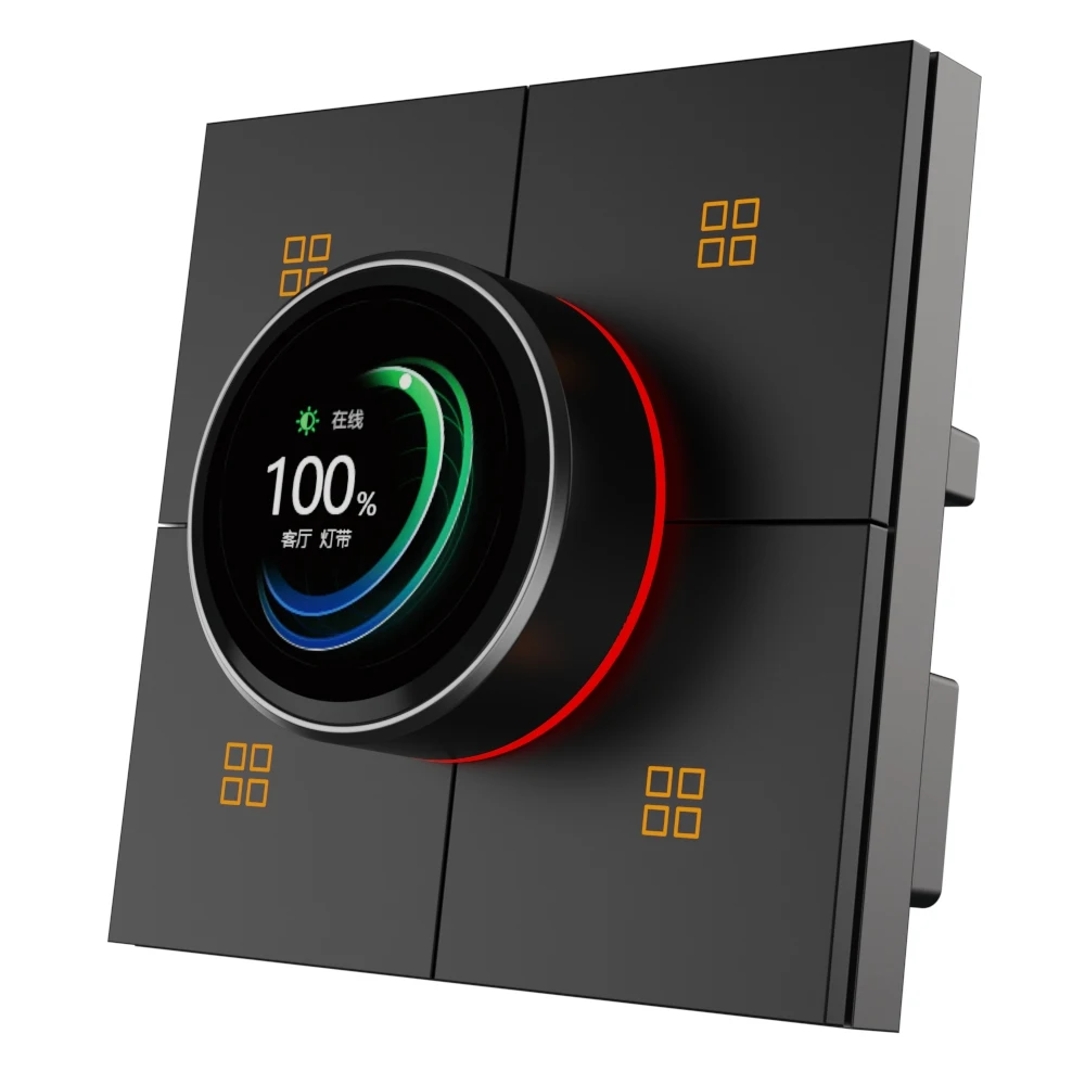 Tuya Smart Home Products Wall Switch with IPS PC Knob Remote APP Control for Home Automation Zigbee EU UK Light Dimmer Switch X3 - Image 4