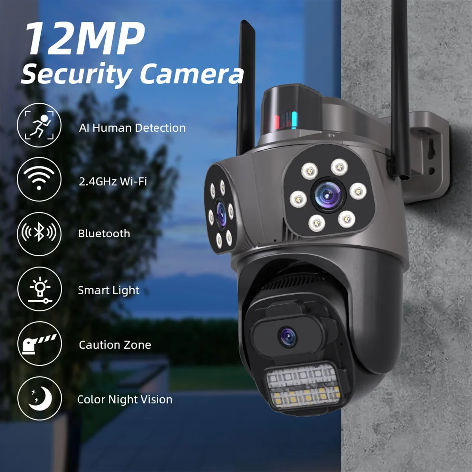 ICsee Outdoor IP66 Waterproof PTZ Security Camera 9MP WiFi Auto Tracking Night Vision Two-Way Audio H.265 - Image 4