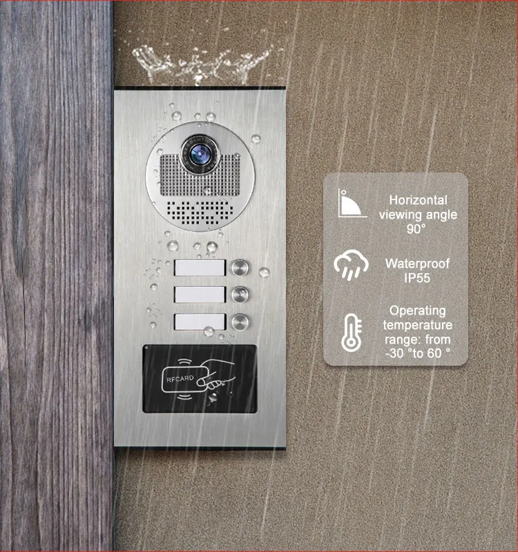 7 Inch Screen Video Doorbell Camera Dual-Way Intercom Function Video Intercom System for Apartment Video Door Phone - Image 3