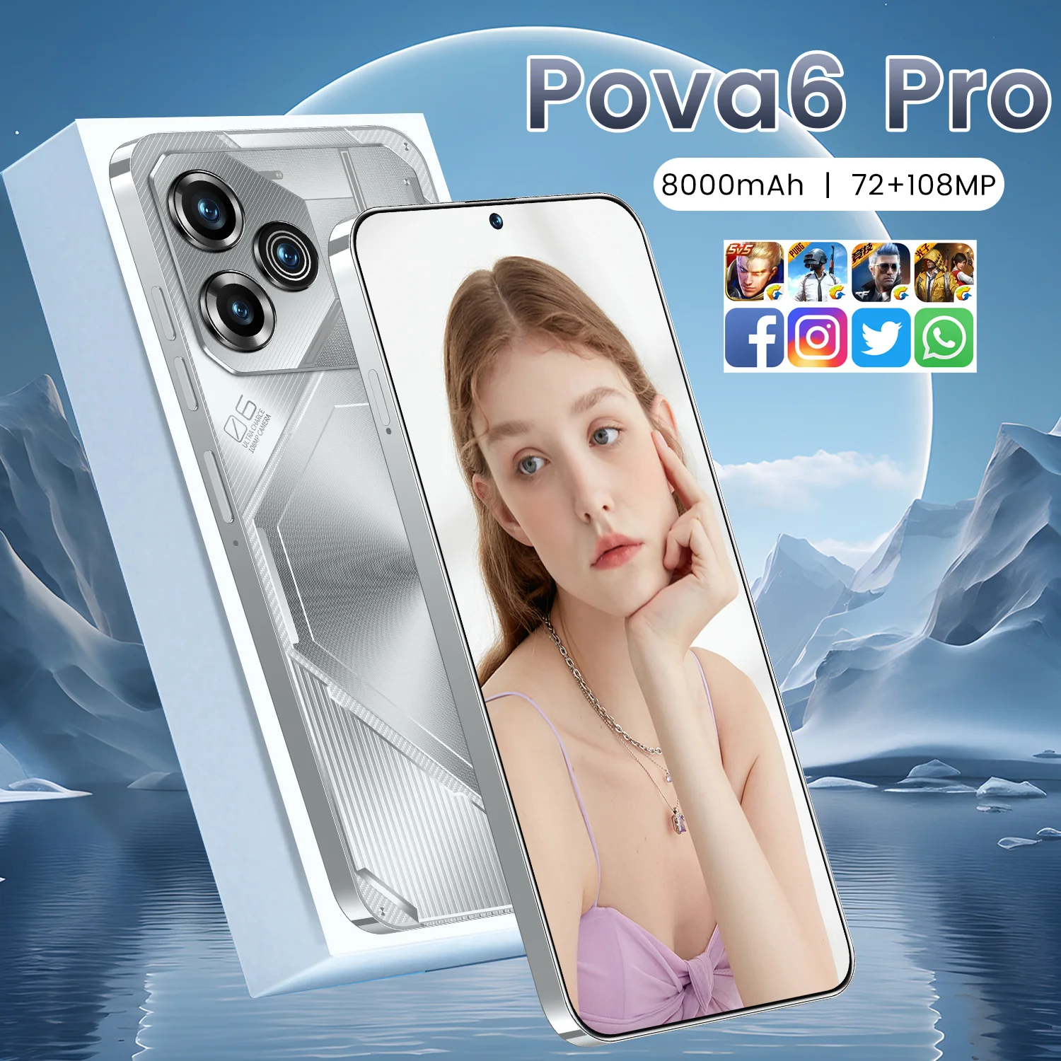 Pova 6 Pro Phone High Quality 16GB RAM 1TB Storage 5G Large Capacity Battery Dual SIM Screen Mobile Gaming - Image 4
