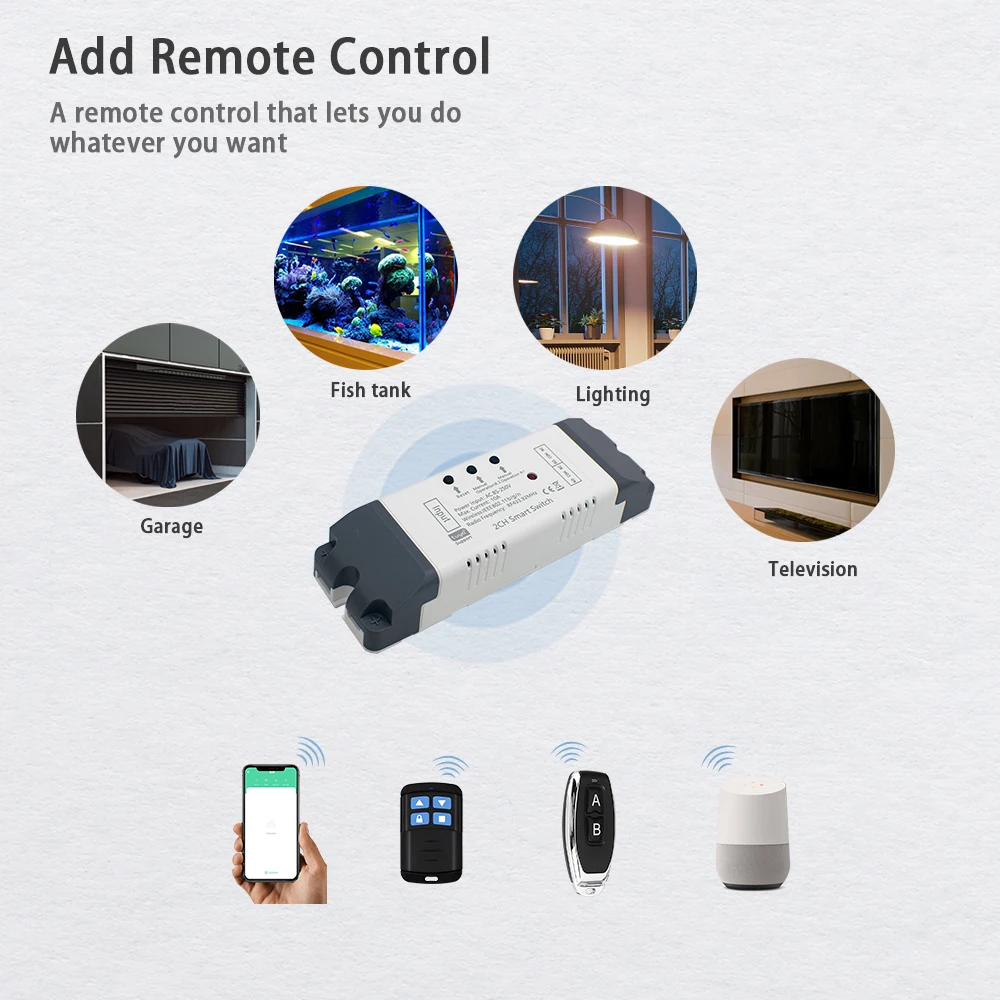 2CH Tuya Wifi Wireless Smart Switch Module 433 Remote Control Smart Home Garage Universal Remote Relay Alexa Google Home - Image 2