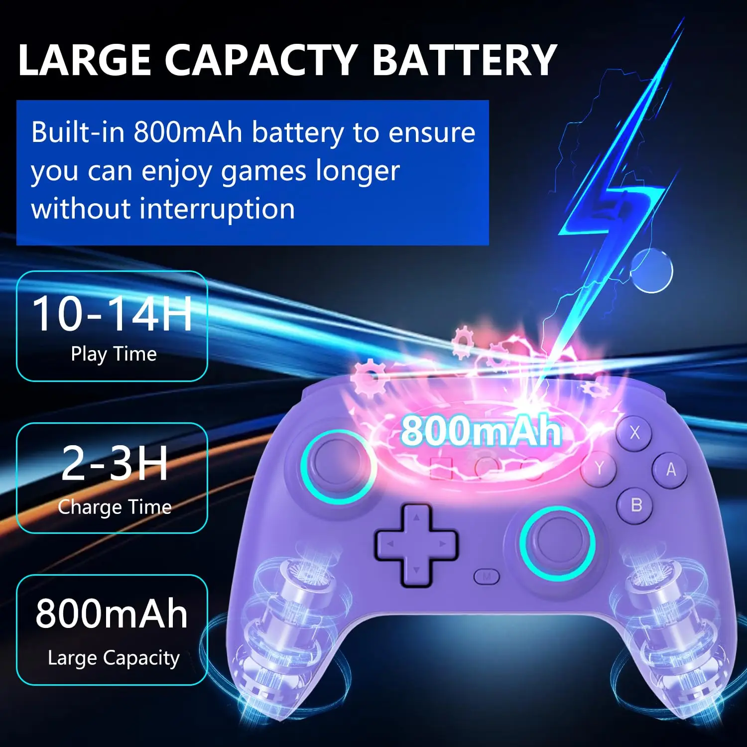 CoolRabbie Wireless Turbo NS Controller Gamepad for Nintendo Switch 2 Joystick Joypad for Nintendo Switch Pro 2 Controller - Image 3