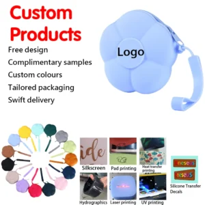 Custom Silicone Coin Purse with Zipper Unisex Student Handheld Change and Earphone Pouch Hanging Bag