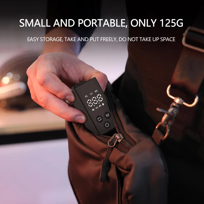 Mini Motorcycle Car Tyre Inflator Portable Ball Air Compressor Pump Wireless Digital Automatic Bicycle Tire Inflator - Image 4