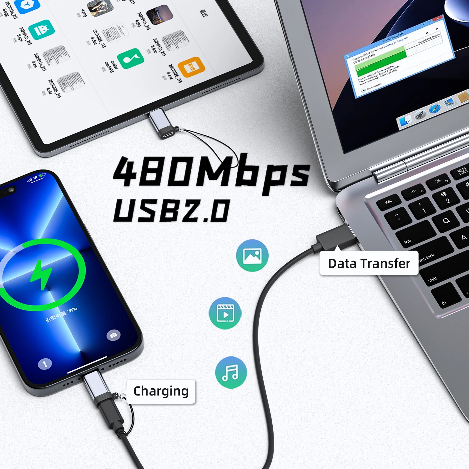 JILIAN Factory Direct Type-C to Lig Charging Adapter Suitable for Data Transmission Conversion Converter OTG USB Adapter Pack of 50 - Image 3