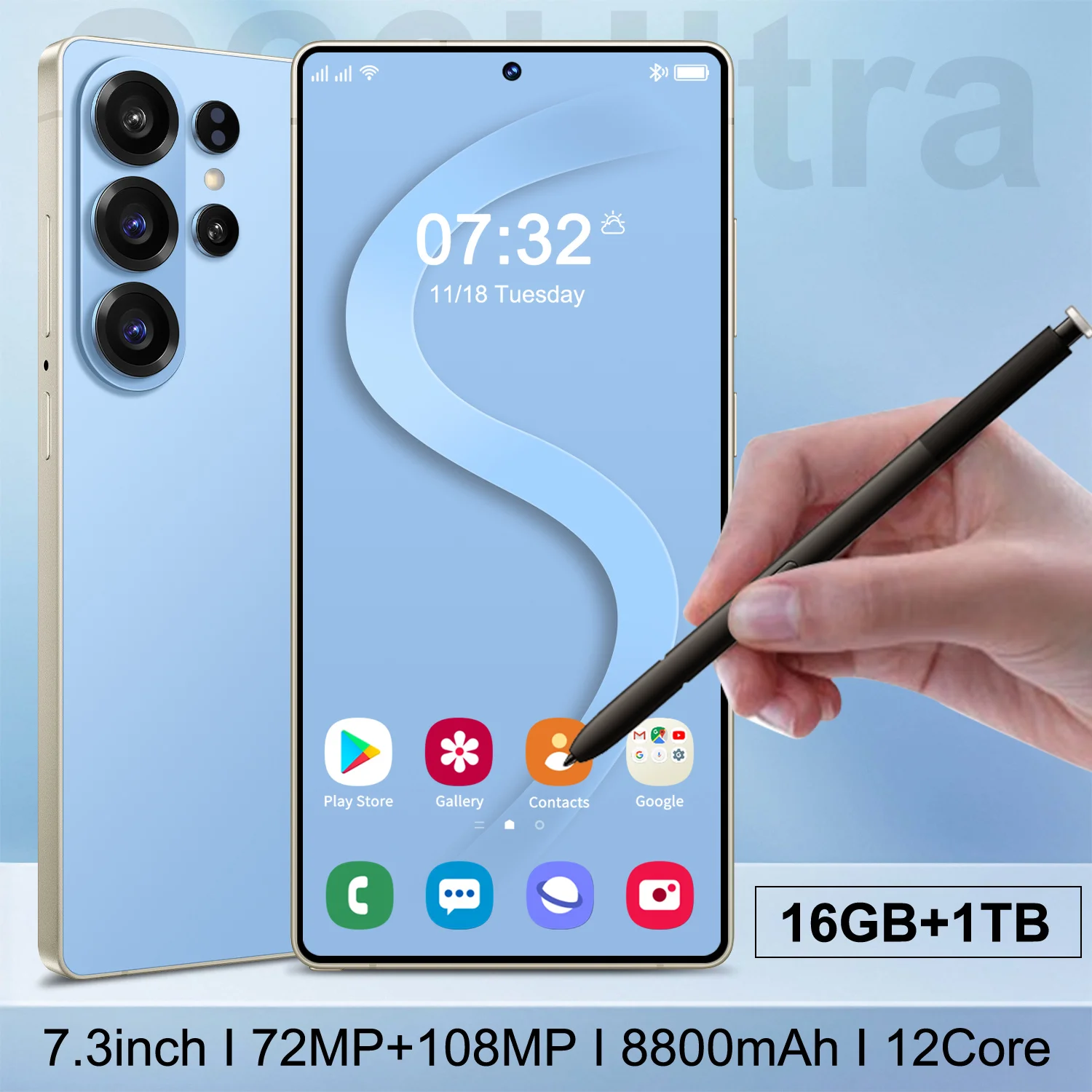 Full Screen S26 Ultra 5G Smartphone 16GB+1TB Storage Camera Unlocked Android Mobile Phone with Face ID Fingerprint Dual SIM - Image 2
