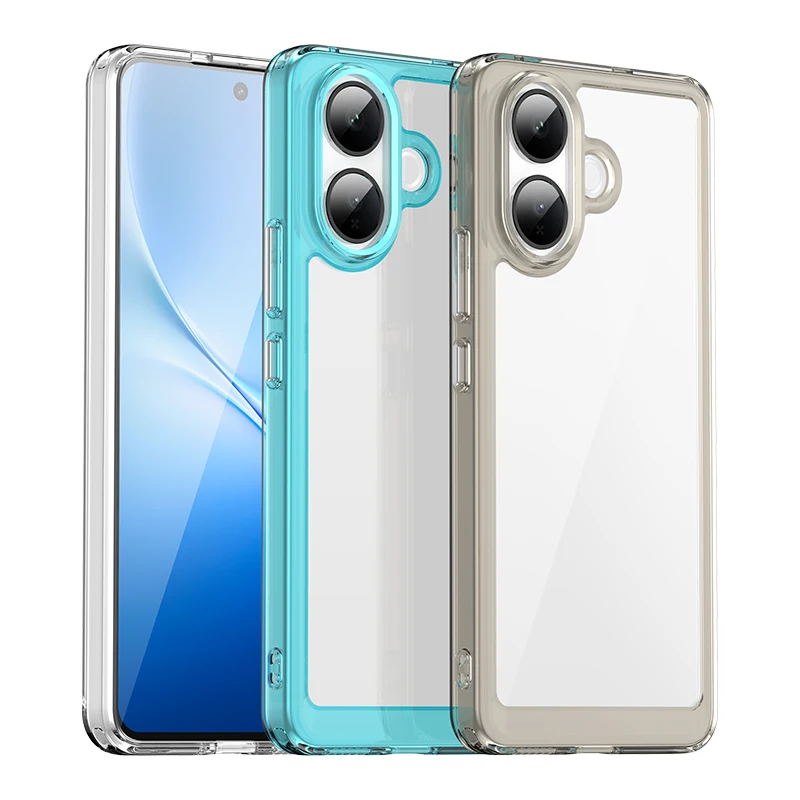 Colorful Transparent Case for vivo V60 Hard Acrylic and Soft TPU Folding for vivo V60 Lite Pack of 10 - Image 2
