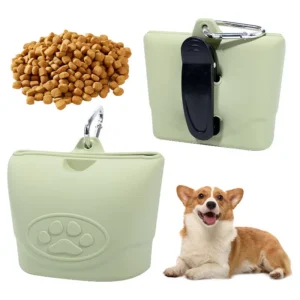 Wholesale Silicone Dog Snack Treat Pouch Silicone Training Dog Bag with Magnetic Opening and Waist Clip Pack of 500