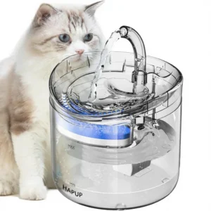 Logo Accepted Cat Water Fountain Animal Dispenser 61OZ/1.8L Automatic Adjustable Silent Plastic Cylindrical Indoor Use 2 Filter Pack of 180