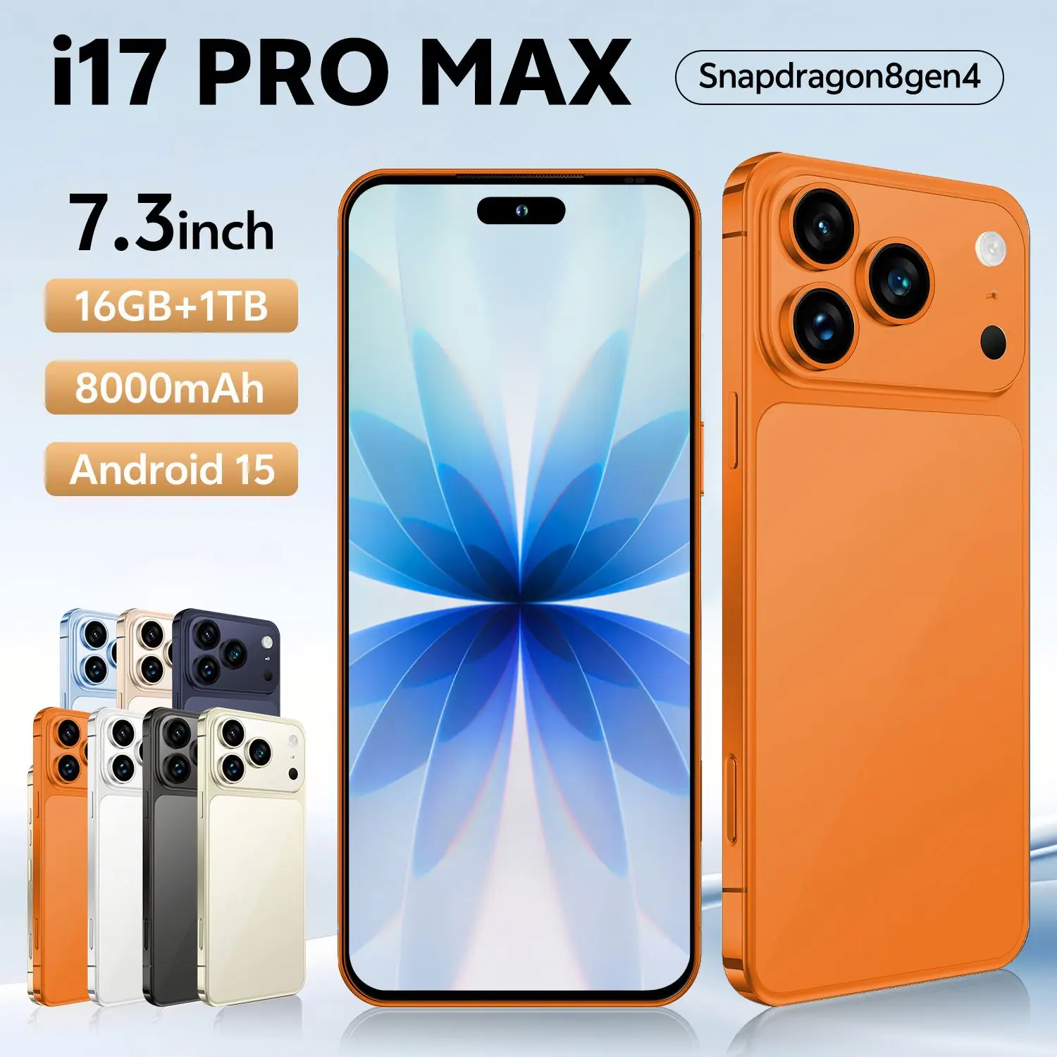 I 17 Pro 5G Smartphone 108MP Triple Camera 12GB+512GB 6000mAh Fast Charge Version Cross-Border Hot Selle