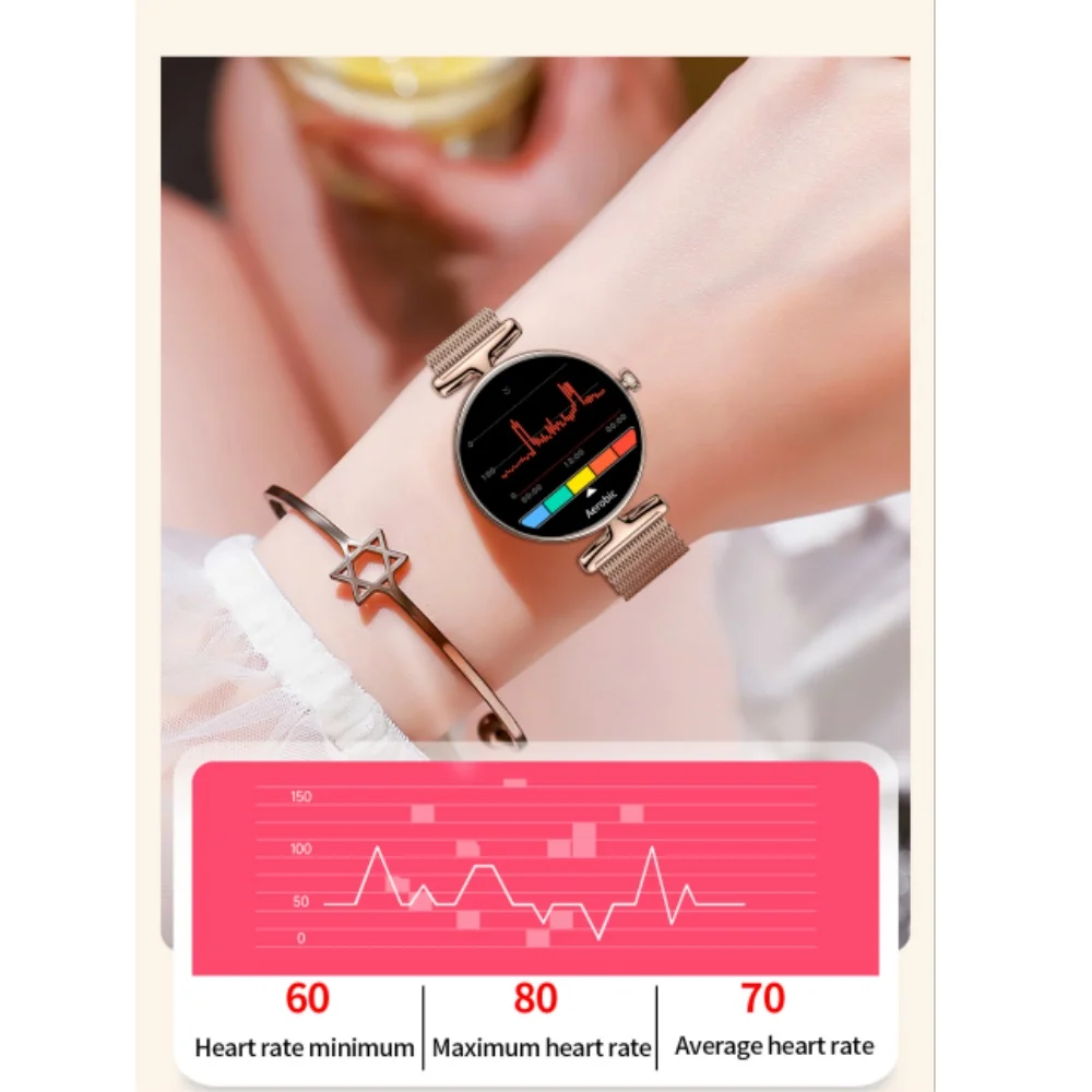 V81 Women's Fashion Smart Watch 1.19inches HD Screen Heart Rate Sleep Monitoring Calorie Fitness Tracker Multiple Sport Modes - Image 3