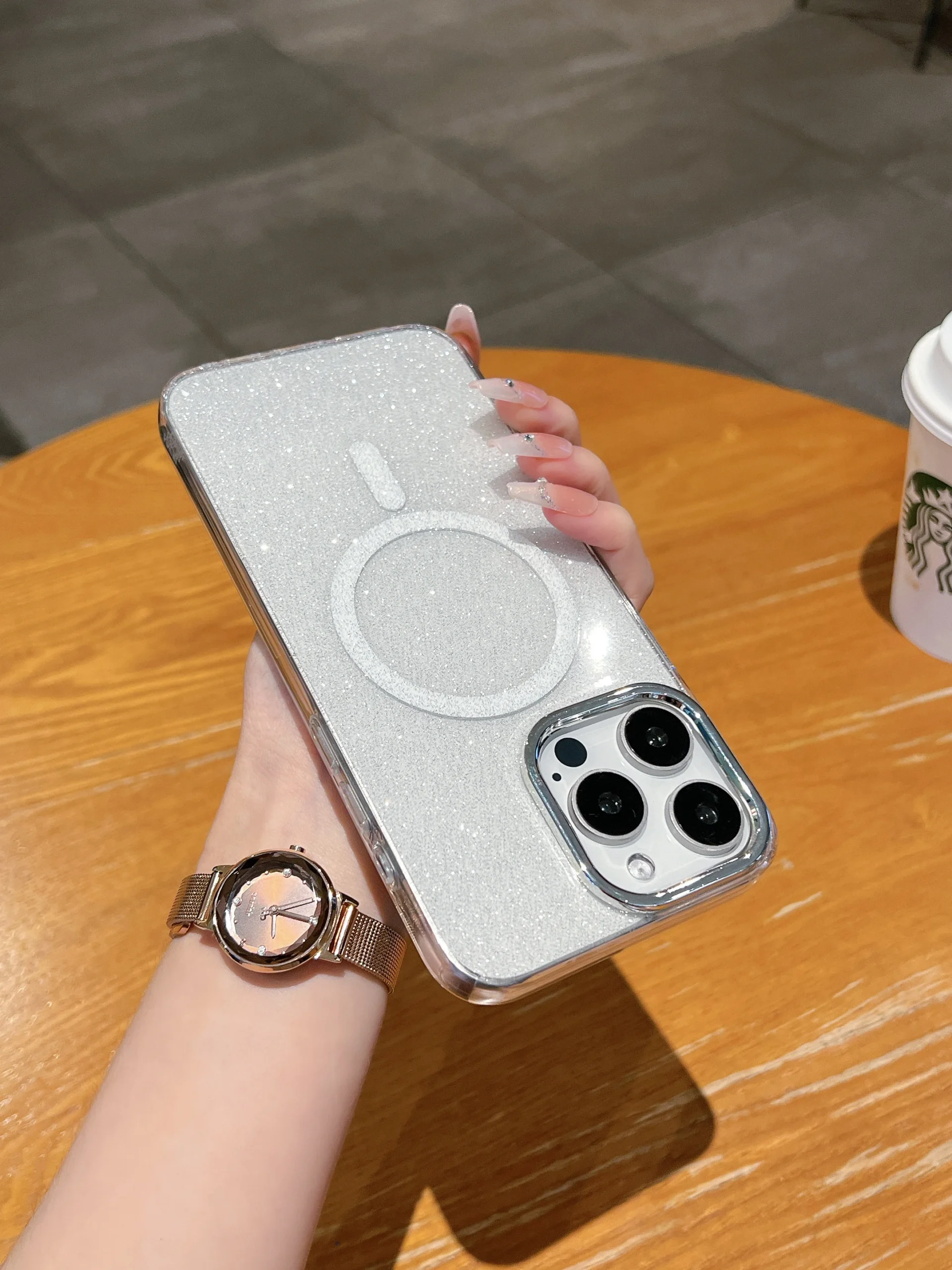 Transparent TPU Luxury Shockproof Magnetic Ring Holder Safes Mobile Phone Cases for 15 14 17 Pro Max Packaged OPP Bag Pack of 25 - Image 3