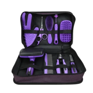 Plastic De-shedding Beauty Complete Pet Grooming Set 9PCS Professional High Quality PP Material Dog Grooming Kit & Scissors Set