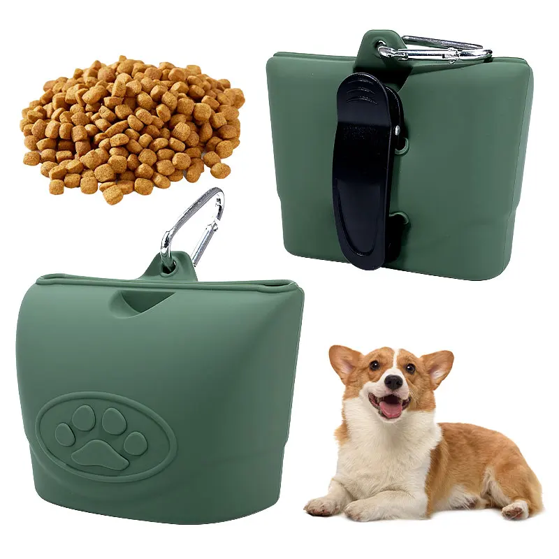 Reusable Silicone Waterproof Dog Treat Pouch Dog Treat Bag Training Pouch Pack of 2 - Image 4
