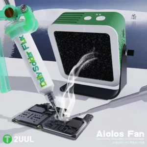 2UUL Aiolos Cooling Fan Lighting & Smoke Extraction for Mobile Phone Motherboard IC Repair Fast Heat Dissipation Compatible DA98